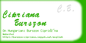 cipriana burszon business card